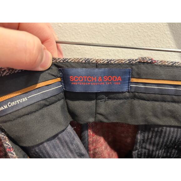 Scotch & Soda Knitted Blazer SZ L and Pant W 34 X 32 L Suit Checker Plaid - Picture 13 of 15